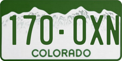 CO license plate 170OXN