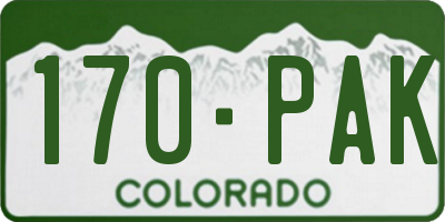 CO license plate 170PAK