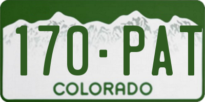 CO license plate 170PAT