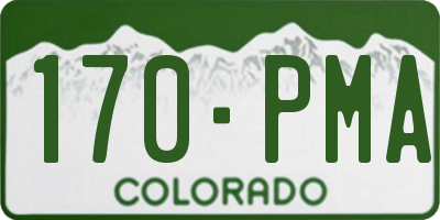 CO license plate 170PMA