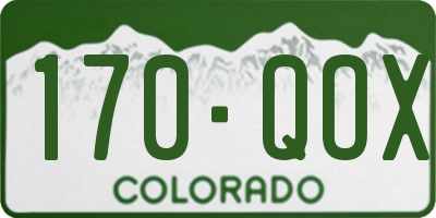 CO license plate 170QOX