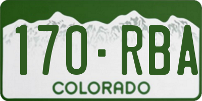 CO license plate 170RBA