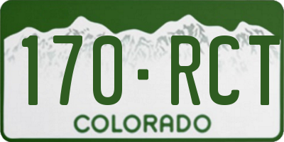 CO license plate 170RCT