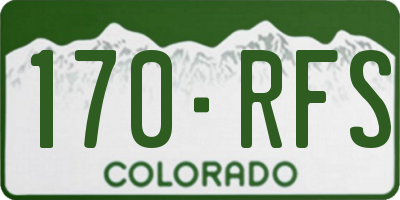 CO license plate 170RFS