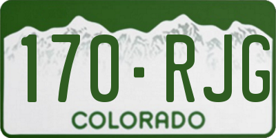 CO license plate 170RJG