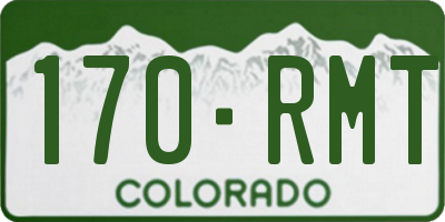 CO license plate 170RMT