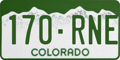 CO license plate 170RNE