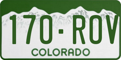 CO license plate 170ROV
