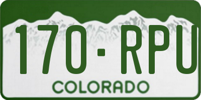 CO license plate 170RPU