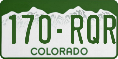 CO license plate 170RQR