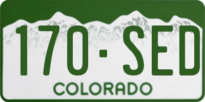 CO license plate 170SED