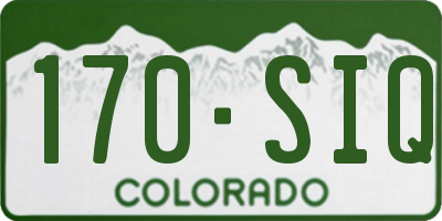 CO license plate 170SIQ