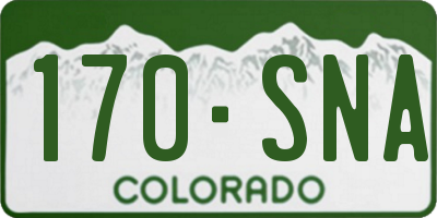 CO license plate 170SNA