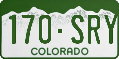 CO license plate 170SRY
