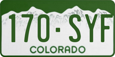 CO license plate 170SYF