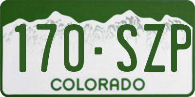 CO license plate 170SZP