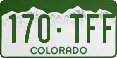 CO license plate 170TFF