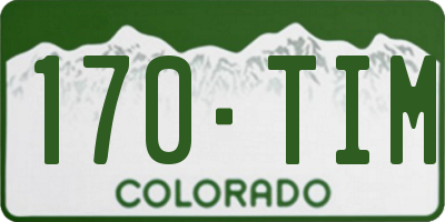 CO license plate 170TIM