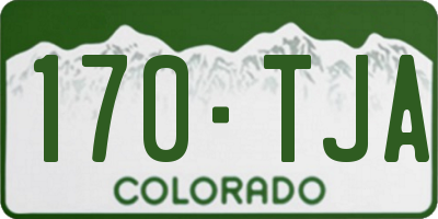 CO license plate 170TJA