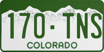 CO license plate 170TNS