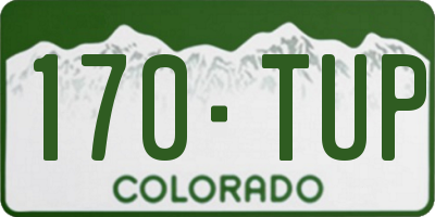 CO license plate 170TUP
