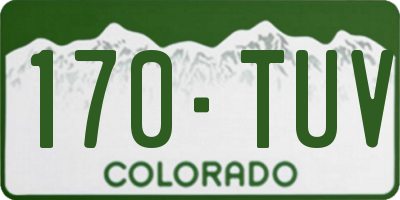 CO license plate 170TUV