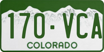 CO license plate 170VCA