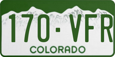 CO license plate 170VFR