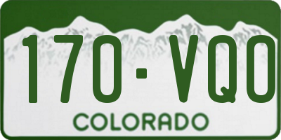 CO license plate 170VQO