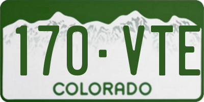 CO license plate 170VTE