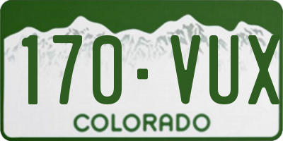 CO license plate 170VUX