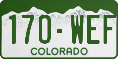 CO license plate 170WEF