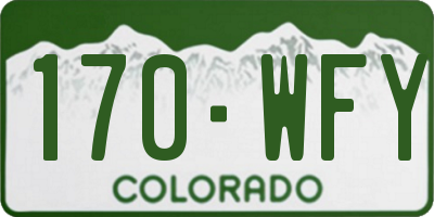 CO license plate 170WFY