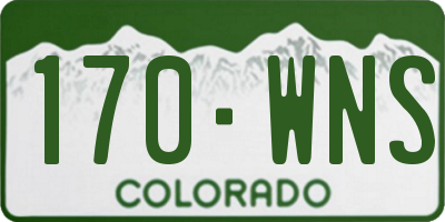 CO license plate 170WNS