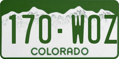 CO license plate 170WOZ