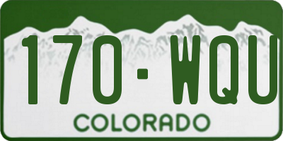 CO license plate 170WQU