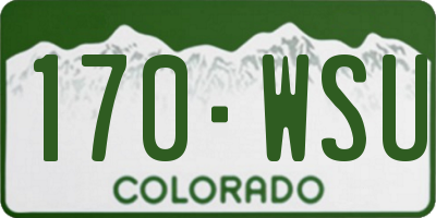 CO license plate 170WSU