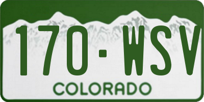 CO license plate 170WSV