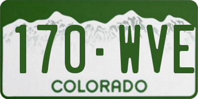 CO license plate 170WVE