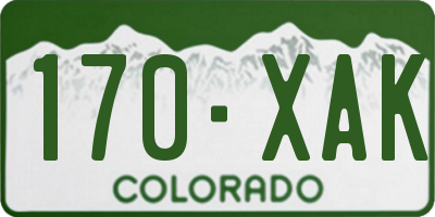 CO license plate 170XAK