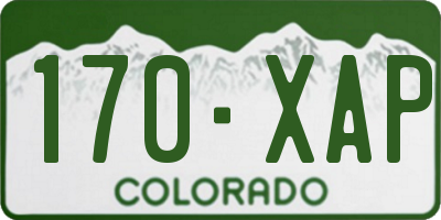 CO license plate 170XAP