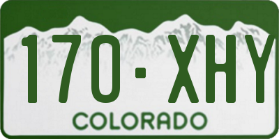 CO license plate 170XHY
