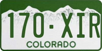 CO license plate 170XIR
