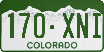CO license plate 170XNI
