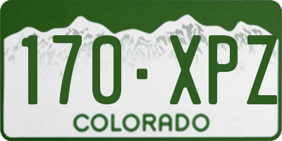 CO license plate 170XPZ