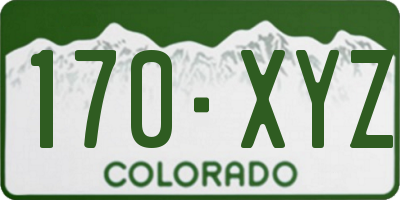 CO license plate 170XYZ