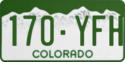 CO license plate 170YFH