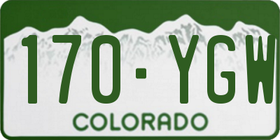 CO license plate 170YGW