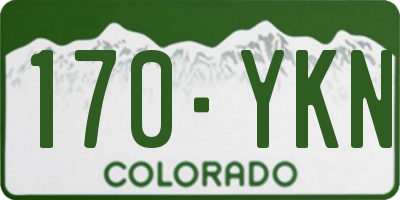 CO license plate 170YKN