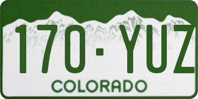 CO license plate 170YUZ